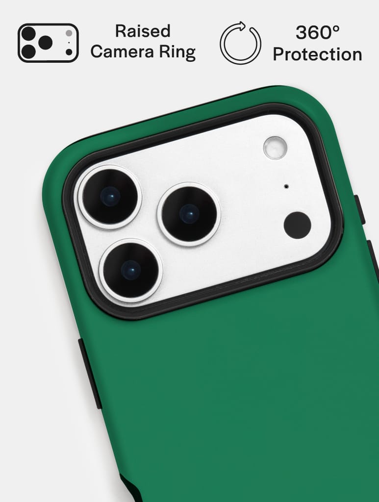 Green with Blue Solid Colour Ultra Protective iPhone Case Phone Cases Skinnydip London