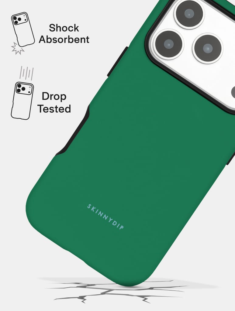 Green with Blue Solid Colour Ultra Protective iPhone Case Phone Cases Skinnydip London