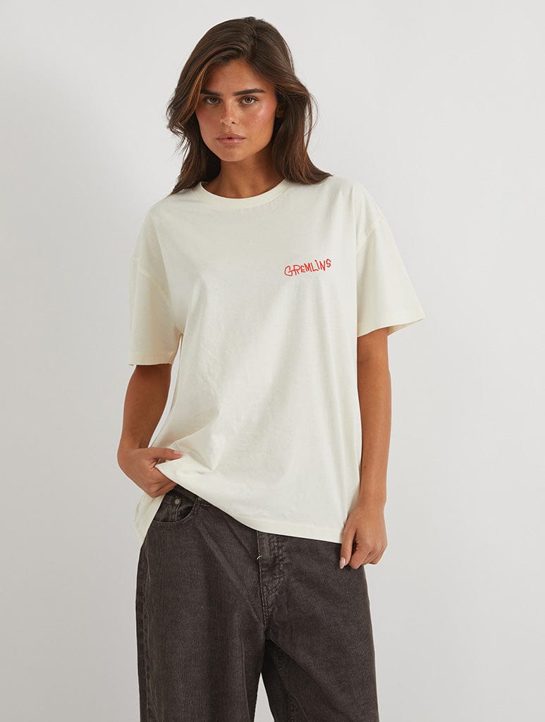 Gremlins Gizmo Poster T-Shirt In White Tops & T-Shirts Skinnydip London