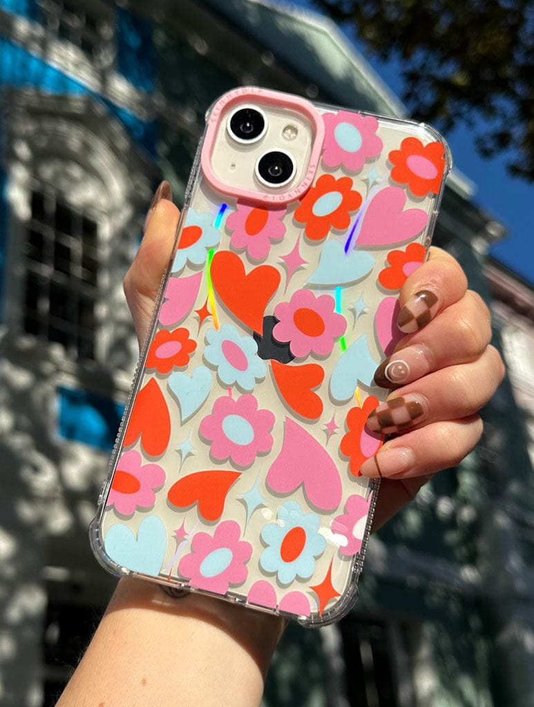Groovy Flower Heart Shock iPhone Case Phone Cases Skinnydip London