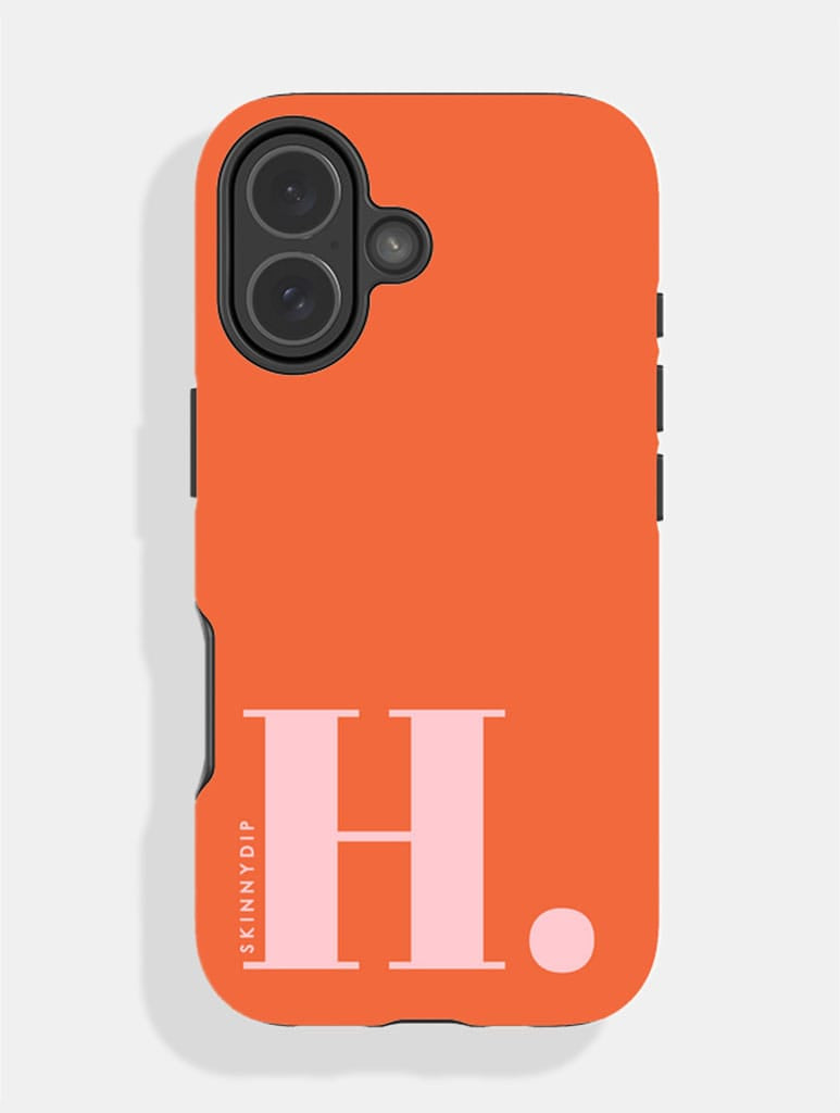 'H' Initial Orange Ultra Protective iPhone Case Phone Cases Skinnydip London