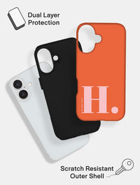 'H' Initial Orange Ultra Protective iPhone Case Phone Cases Skinnydip London