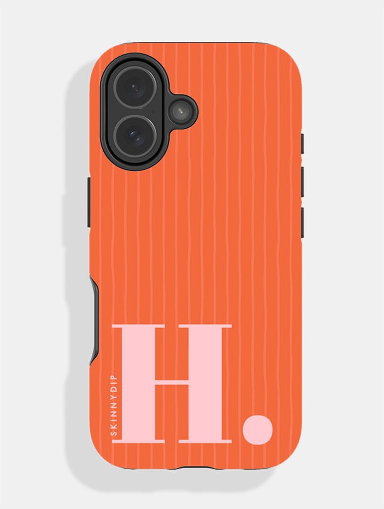 'H' Initial Patterned Orange Ultra Protective iPhone Case Phone Cases Skinnydip London