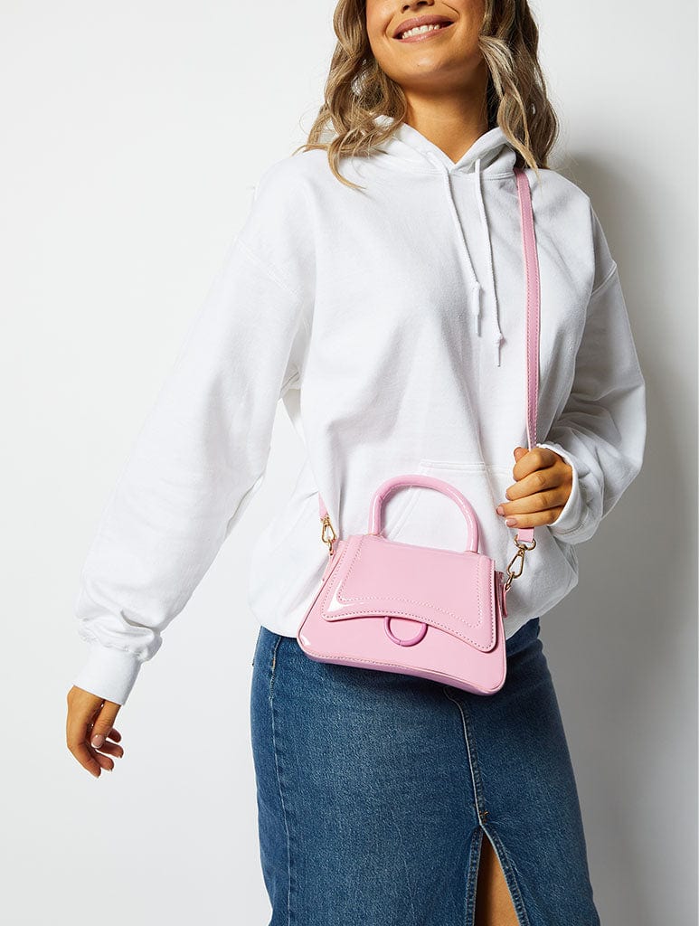 Harper Pink Patent Mini Tote Bag Bags Skinnydip London