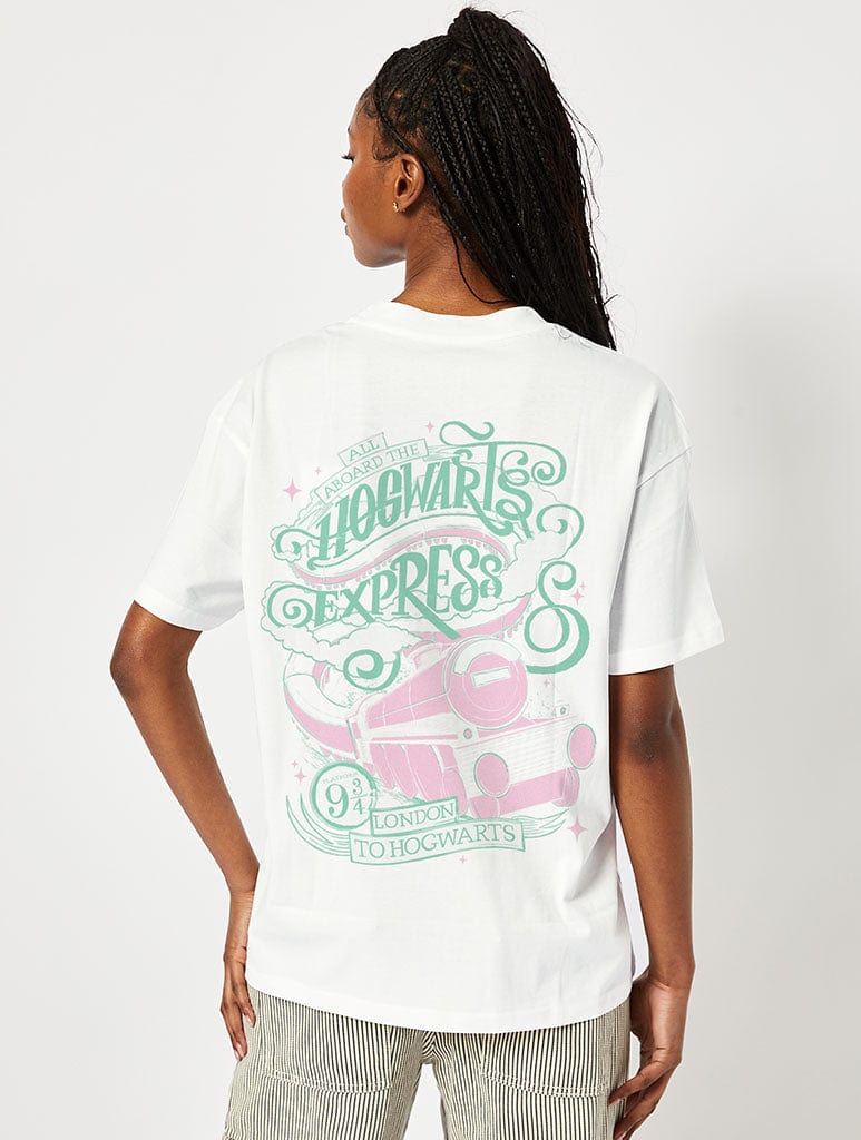 Harry Potter Hogwarts Express T-Shirt In White Tops & T-Shirts Skinnydip London