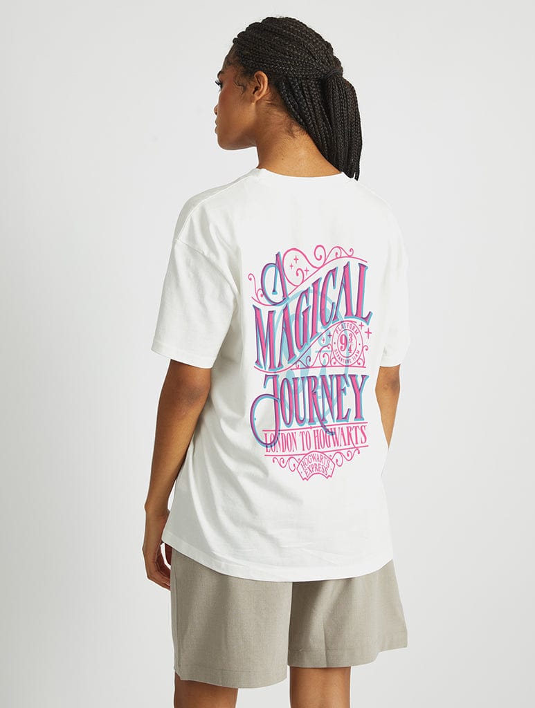 Harry Potter x Skinnydip A Magical Journey T-Shirt In White Tops & T-Shirts Skinnydip London