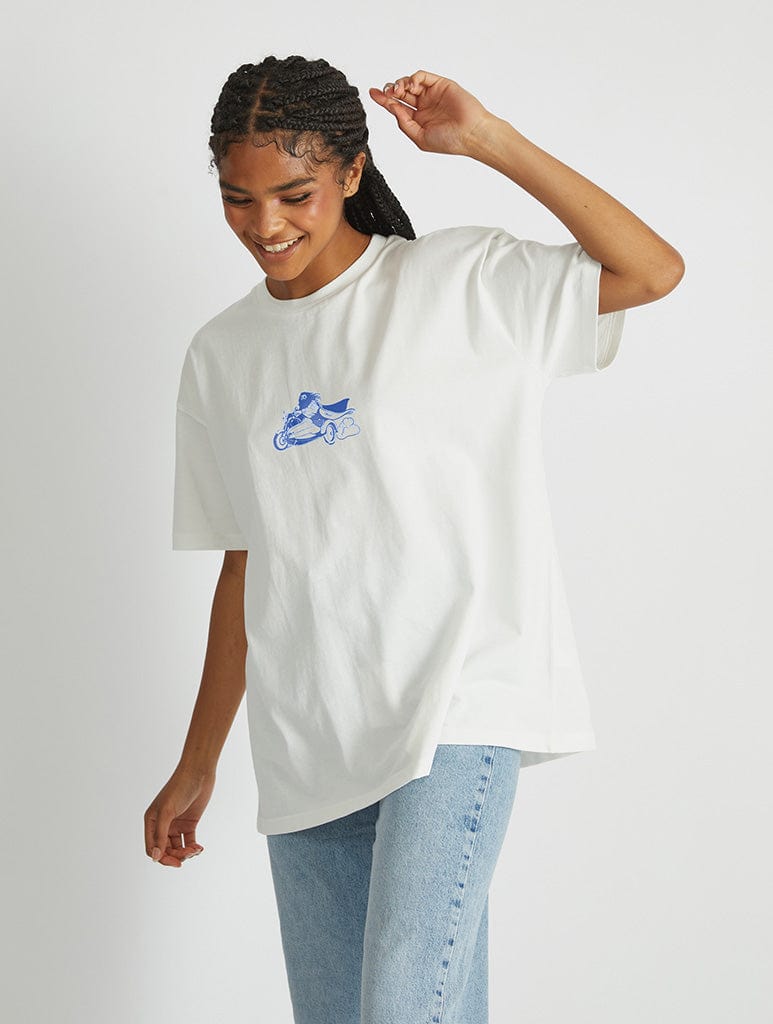Harry Potter x Skinnydip Hagrid Motors T-Shirt In White Tops & T-Shirts Skinnydip London