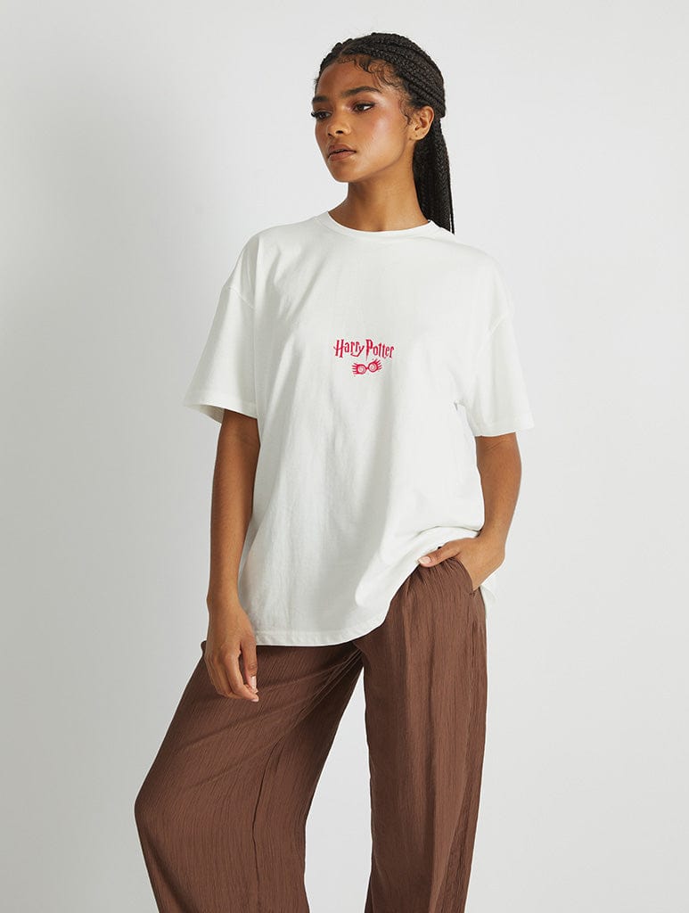 Harry Potter x Skinnydip Luna Lovegood T-Shirt In White Tops & T-Shirts Skinnydip London
