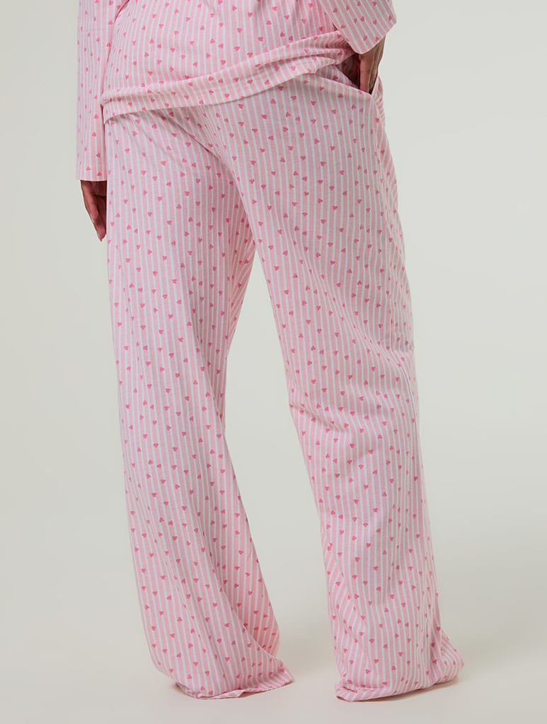 Heart Ditsy Frilly Pyjama Set with Scrunchie Lingerie & Nightwear Skinnydip London