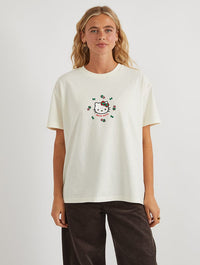 Hello Kitty x Skinnydip Candy Cane Bow T-Shirt In White Tops & T-Shirts Skinnydip London