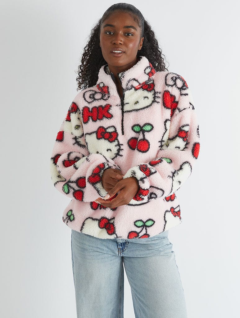 Hello Kitty x Skinnydip Cherry Longline Fleece Coats & Jackets Skinnydip London