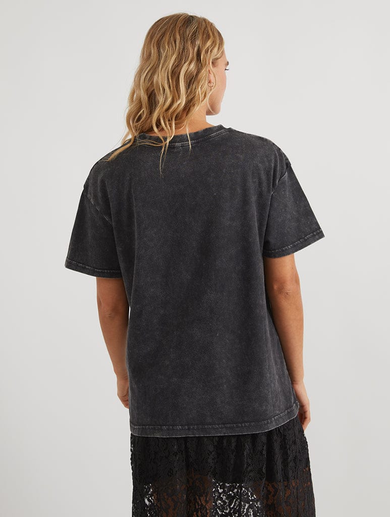 Hello Kitty x Skinnydip Cosy Cabin Crew T-Shirt In Acid Wash Tops & T-Shirts Skinnydip London