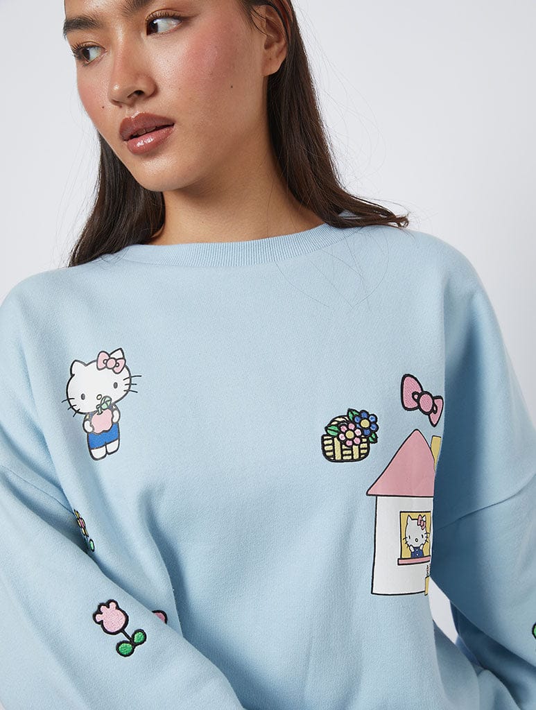 Hello Kitty x Skinnydip  Embroidery Sweatshirt Hoodies & Sweatshirts Skinnydip London