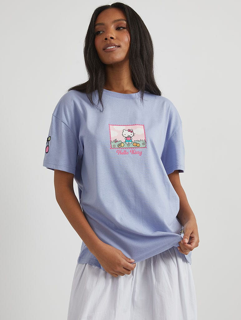 Hello Kitty x Skinnydip Fresh & Delicious T-Shirt in Purple Tops & T-Shirts Skinnydip London