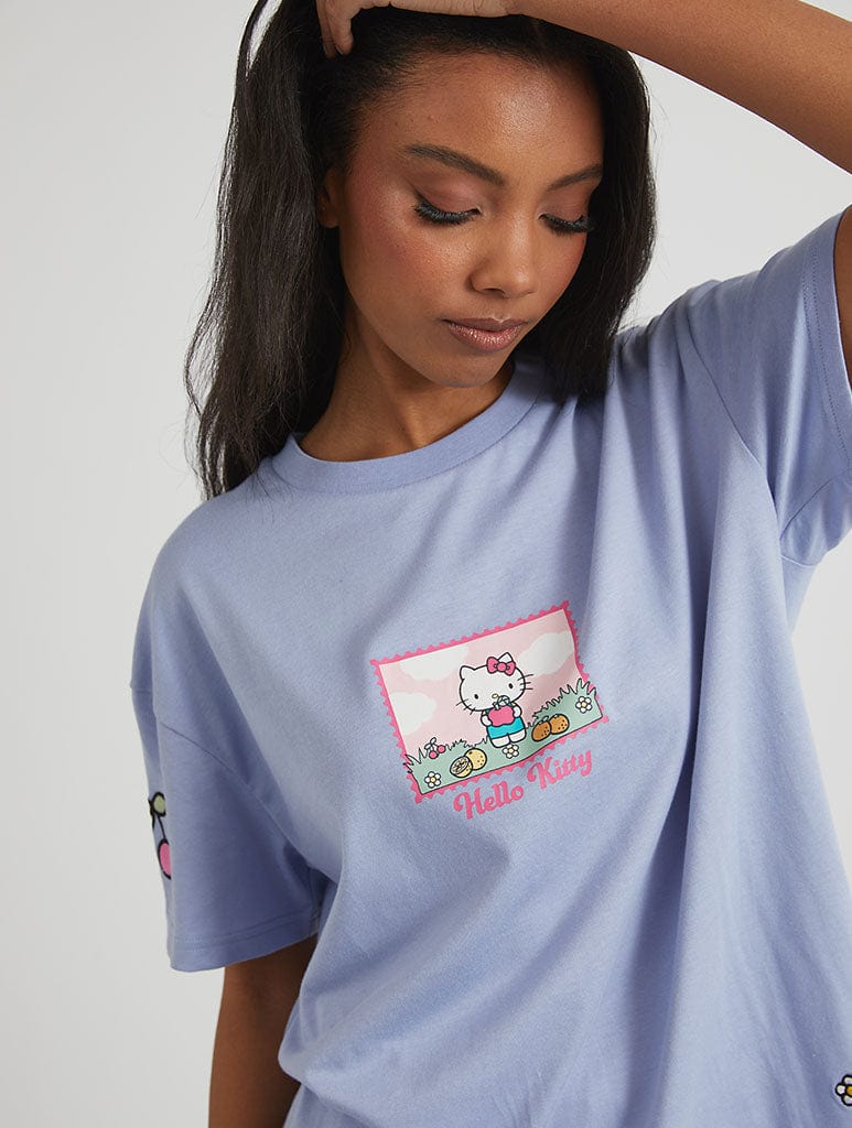 Hello Kitty x Skinnydip Fresh & Delicious T-Shirt in Purple Tops & T-Shirts Skinnydip London