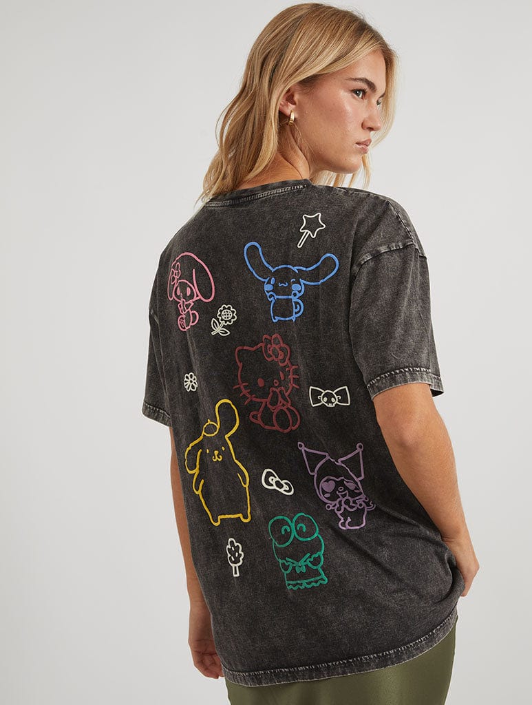 Hello Kitty x Skinnydip Friends Outline T-Shirt Tops & T-Shirts Skinnydip London