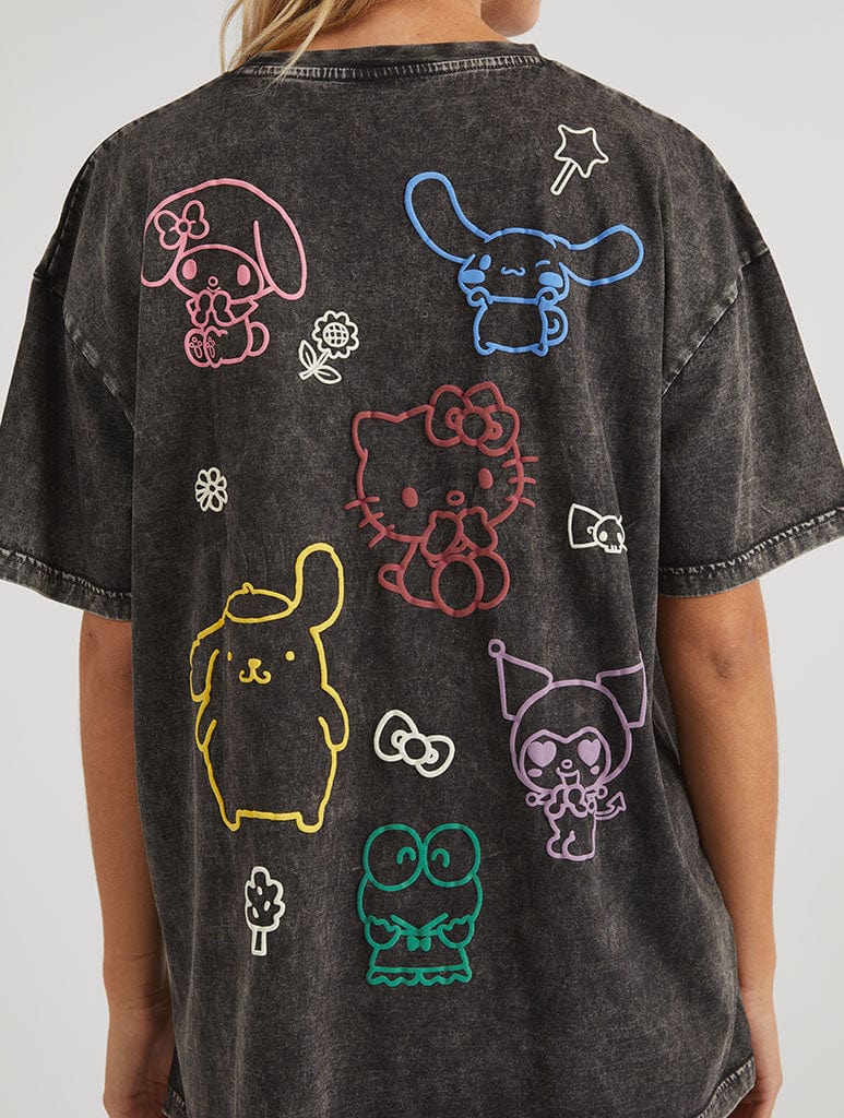Hello Kitty x Skinnydip Friends Outline T-Shirt Tops & T-Shirts Skinnydip London
