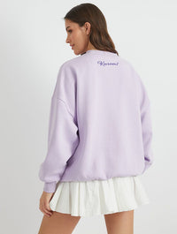 Hello Kitty x Skinnydip Kuromi Heart Patch Sweatshirt In Lilac Hoodies & Sweatshirts Skinnydip London