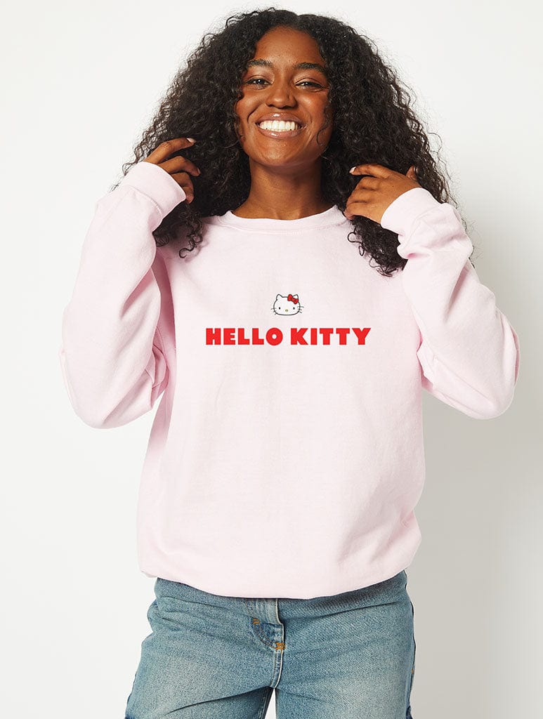 Hello Kitty x Skinnydip Logo Sweatshirt in Pink Hoodies & Sweatshirts Skinnydip London