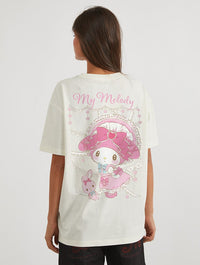 Hello Kitty x Skinnydip My Melody Coquette T-Shirt In White Tops & T-Shirts Skinnydip London