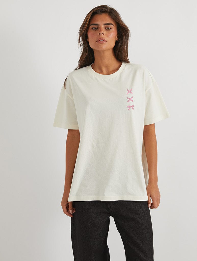 Hello Kitty x Skinnydip My Melody Coquette T-Shirt In White Tops & T-Shirts Skinnydip London