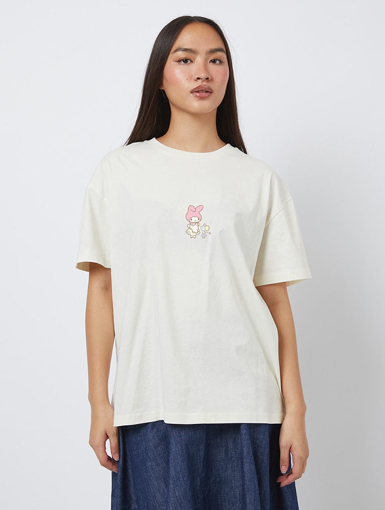 Hello Kitty x Skinnydip My Melody Sweet As Springtime T-Shirt In White Tops & T-Shirts Skinnydip London