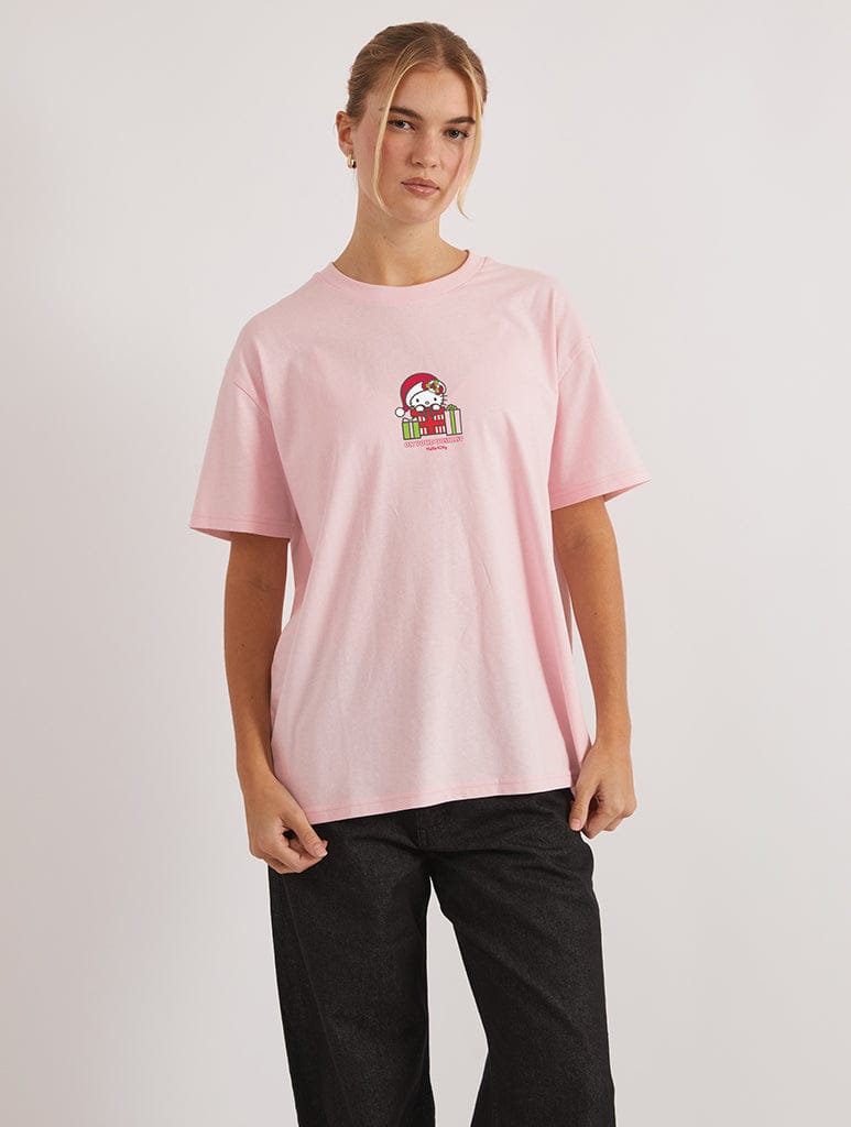 Hello Kitty x Skinnydip Present T-Shirt In Pink Tops & T-Shirts Skinnydip London