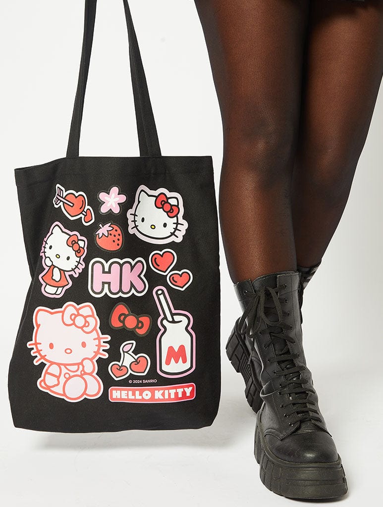 Hello Kitty x Skinnydip Sticker Tote Bag Printed Tote Bags Skinnydip London