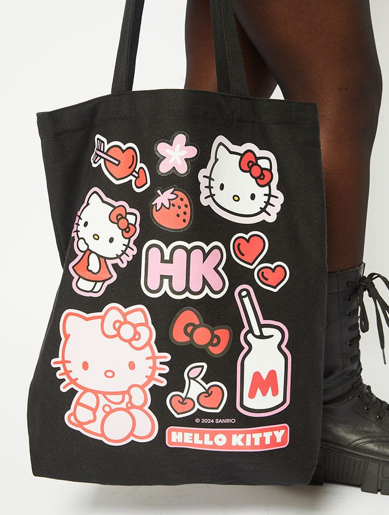 Hello Kitty x Skinnydip Sticker Tote Bag Printed Tote Bags Skinnydip London