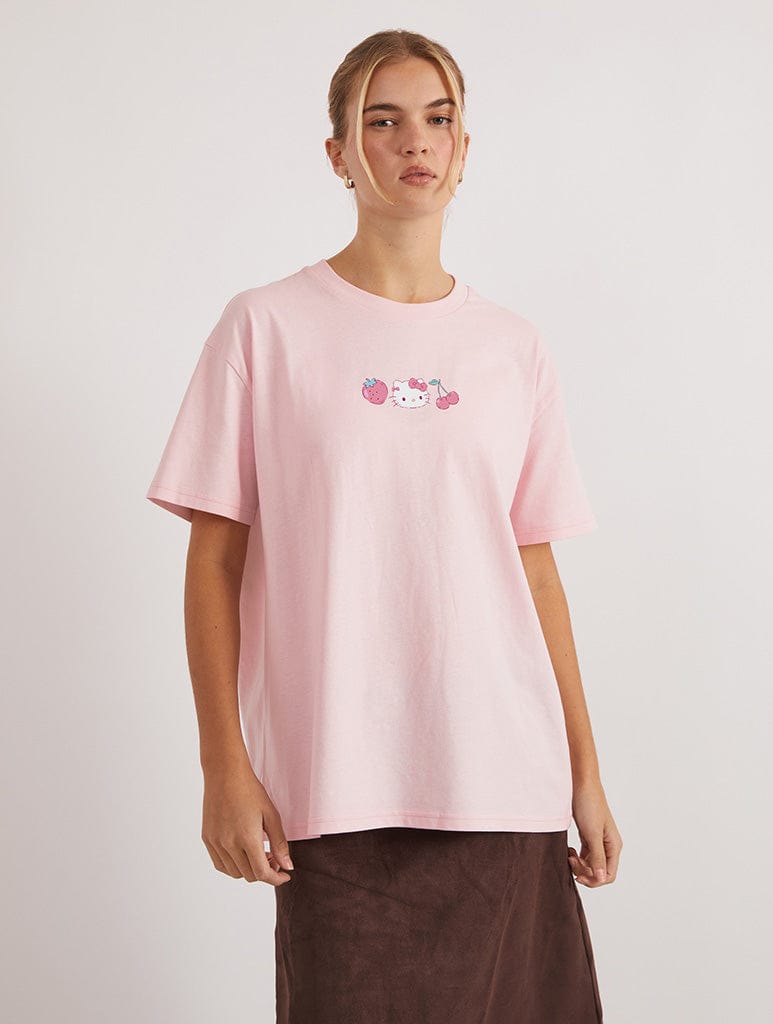 Hello Kitty x Skinnydip Teddy T-Shirt In Pink Tops & T-Shirts Skinnydip London