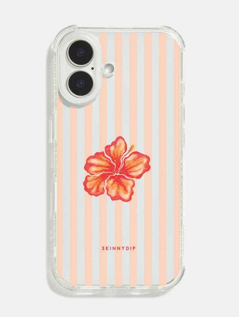Hibiscus Stripes Shock iPhone Case Phone Cases Skinnydip London