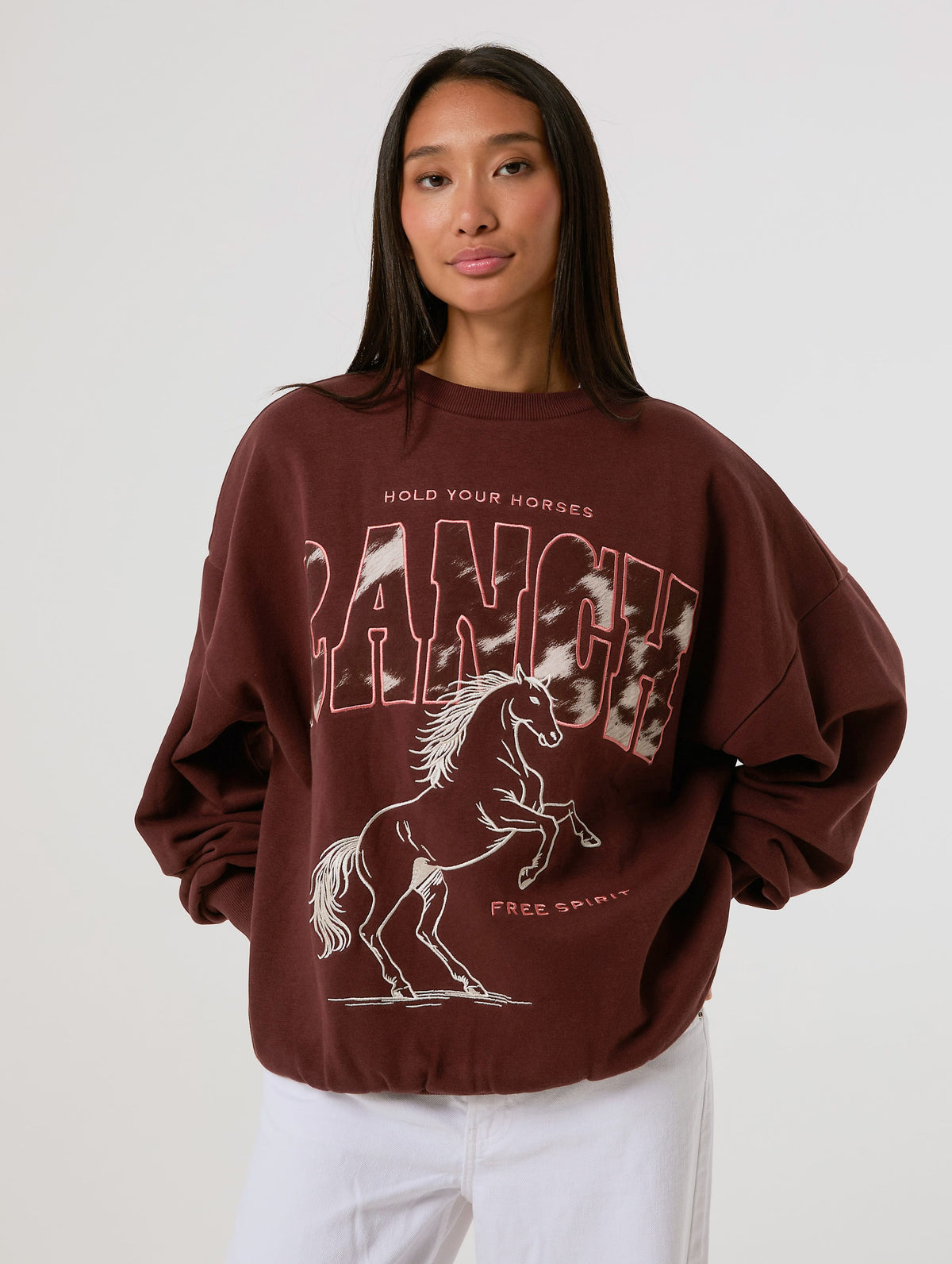 Hold Your Horses Brown Sweatshirt Hoodies & Sweatshirts Skinnydip London