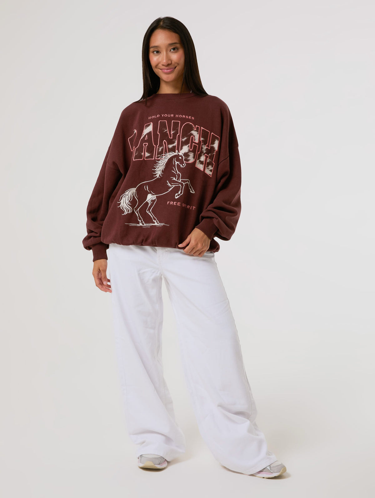 Hold Your Horses Brown Sweatshirt Hoodies & Sweatshirts Skinnydip London
