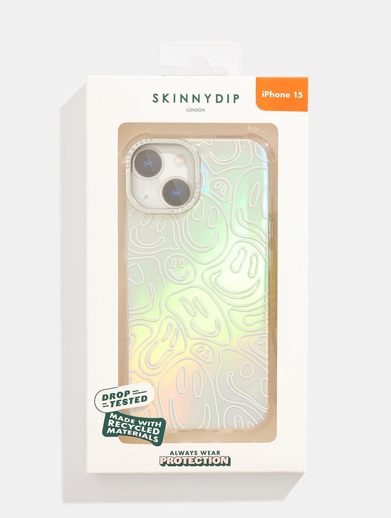 Holo Warped Happy Face Shock iPhone Case Phone Cases Skinnydip London