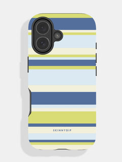 Horizontal Stripes Blue Green Beige Ultra Protective iPhone Case Phone Cases Skinnydip London