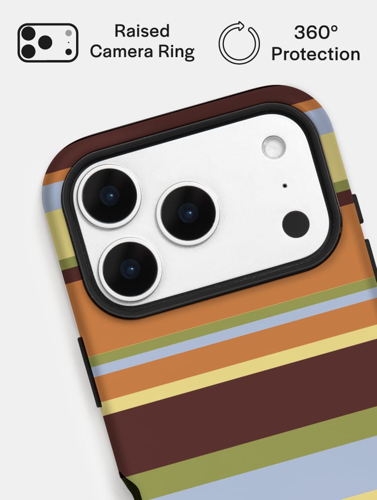 Horizontal Stripes Orange Yellow Brown Ultra Protective iPhone Case Phone Cases Skinnydip London