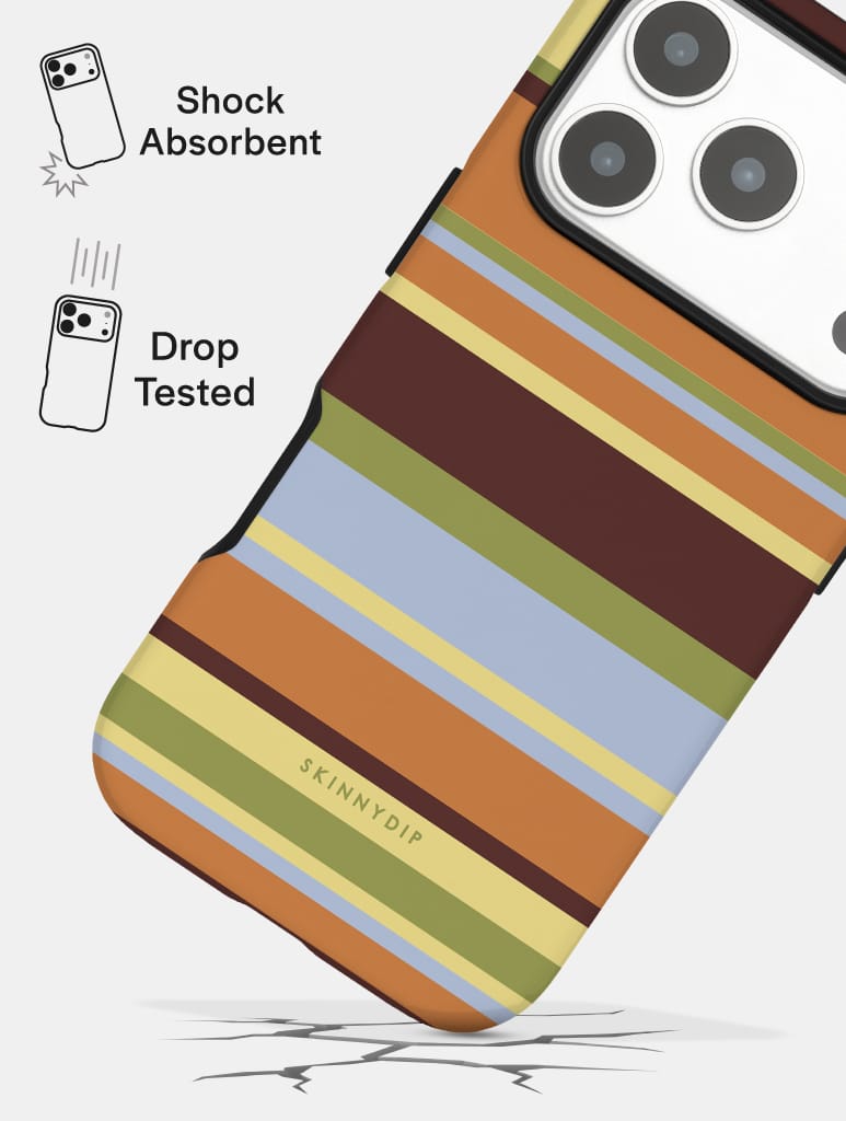 Horizontal Stripes Orange Yellow Brown Ultra Protective iPhone Case Phone Cases Skinnydip London