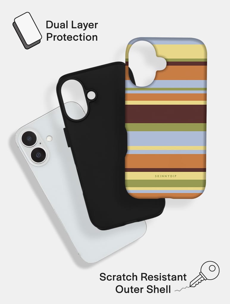 Horizontal Stripes Orange Yellow Brown Ultra Protective iPhone Case Phone Cases Skinnydip London