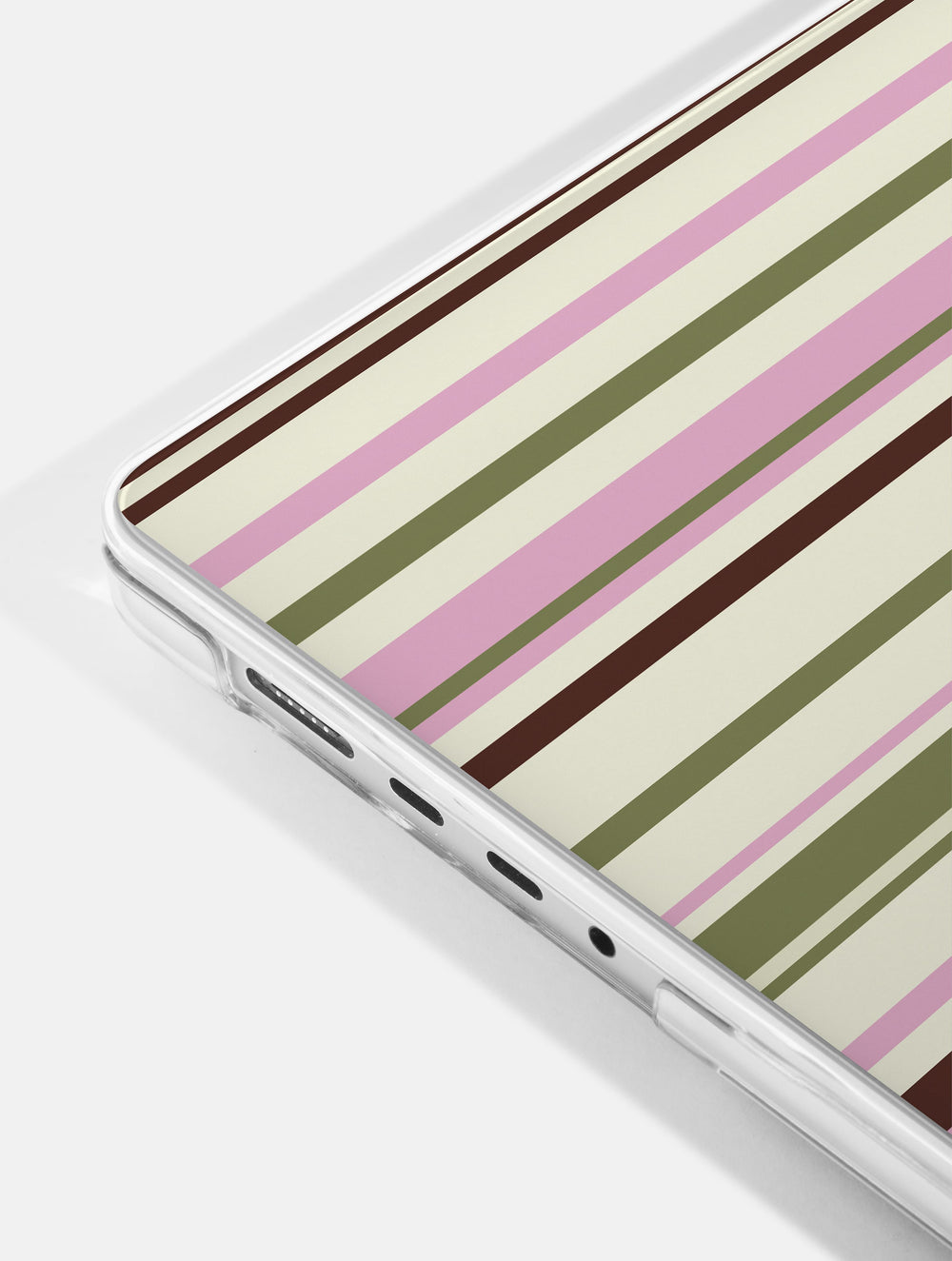 Horizontal Stripes Pink Green Brown MacBook Case Laptop Cases Skinnydip London