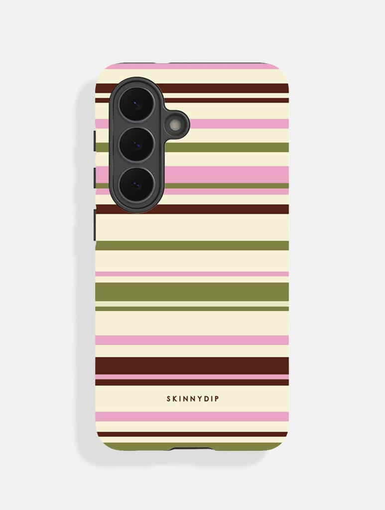 Horizontal Stripes Pink Green Brown Ultra Protective Samsung Case Phone Cases Skinnydip London