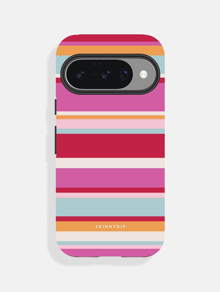 Horizontal Stripes Pink Red Orange Blue Ultra Protective Google Pixel Case Phone Cases Skinnydip London