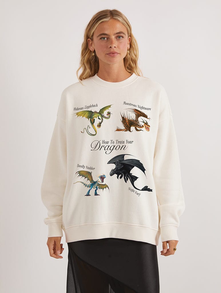 How To Train Your Dragon x Skinnydip Species Sweatshirt In White Hoodies & Sweatshirts Skinnydip London