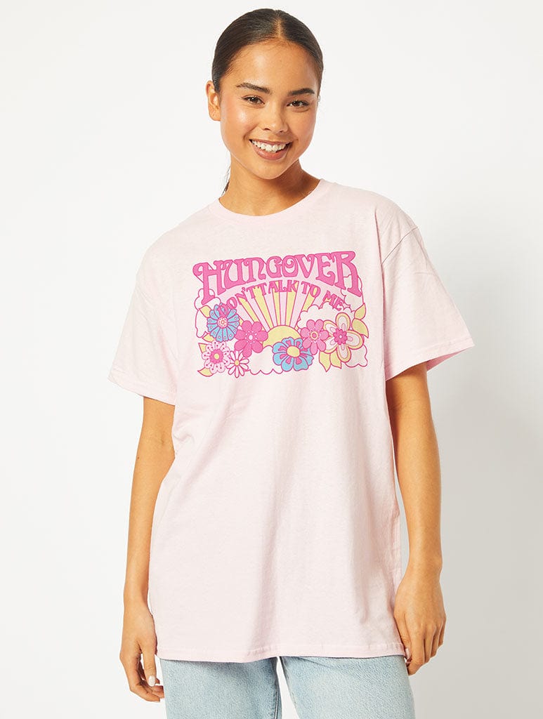 Hungover T-Shirt in Pink Tops & T-Shirts Skinnydip London