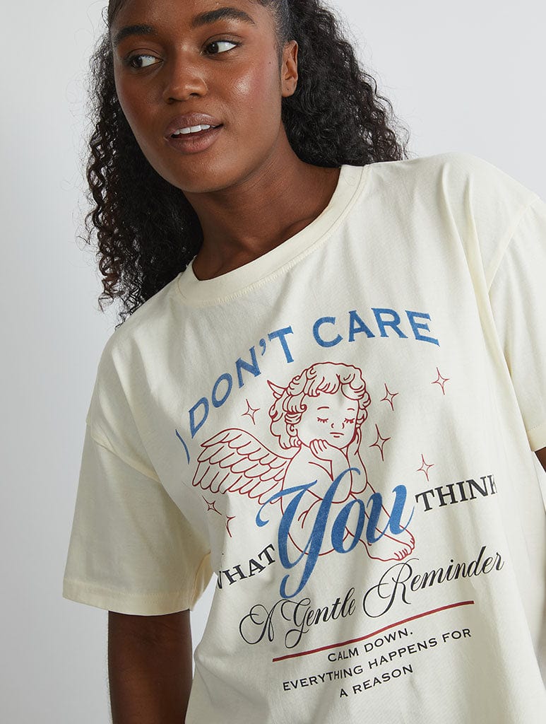 I Dont Care T-Shirt Tops & T-Shirts Skinnydip London