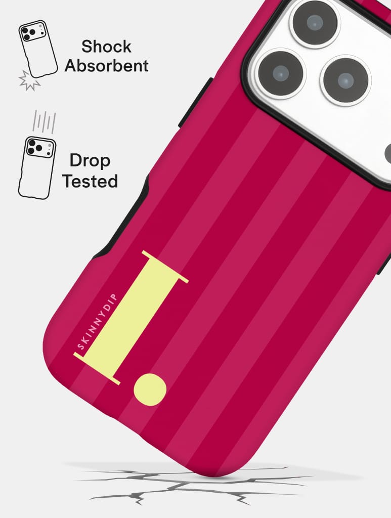'I' Initial Patterned Burgundy Ultra Protective iPhone Case Phone Cases Skinnydip London