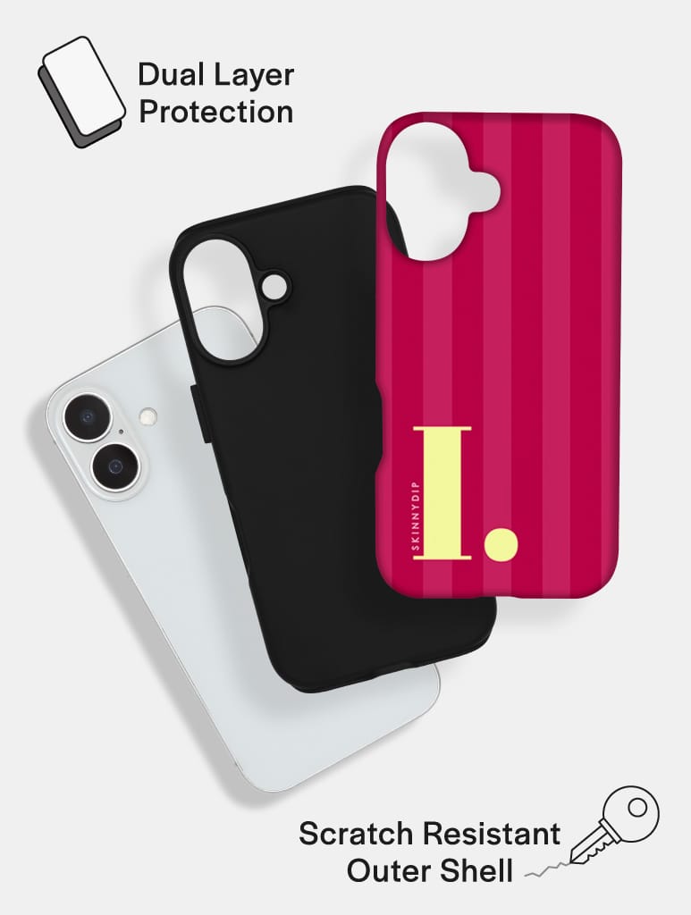 'I' Initial Patterned Burgundy Ultra Protective iPhone Case Phone Cases Skinnydip London