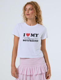 I Love My Faerie BF Baby T-Shirt In White Tops & T-Shirts Skinnydip London