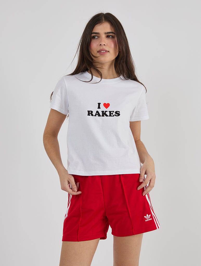 I Love Rakes Baby T-Shirt In White Tops & T-Shirts Skinnydip London