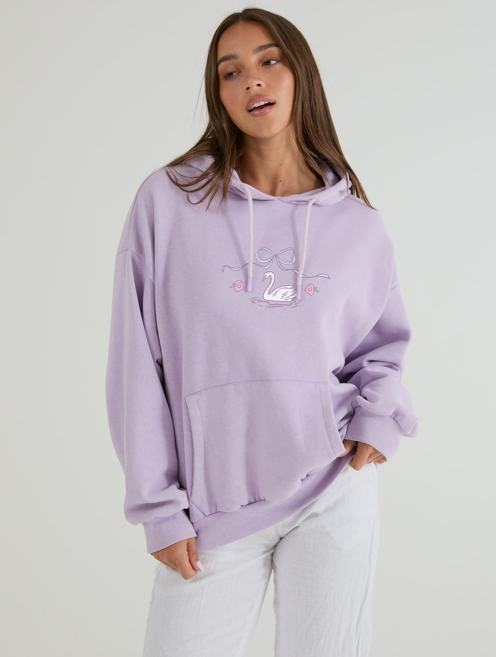 I Refuse To Lose My Whimsy Hoodie In Lilac Acid Wash Hoodies & Sweatshirts Skinnydip London