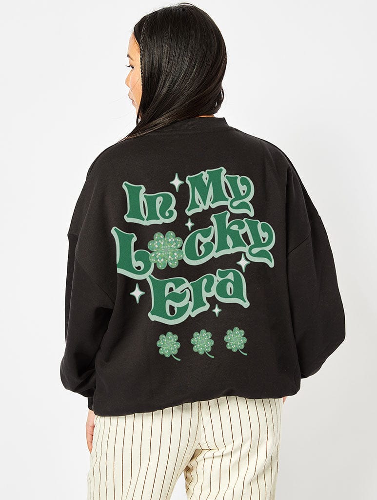 In My Lucky Era Sweatshirt in Black Hoodies & Sweatshirts Skinnydip London